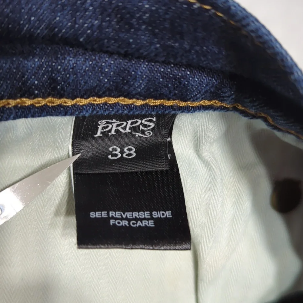 PRPS Windsor Distressed Stretch Skinny Dark‎ Blue Wash Mens Jeans Size 38